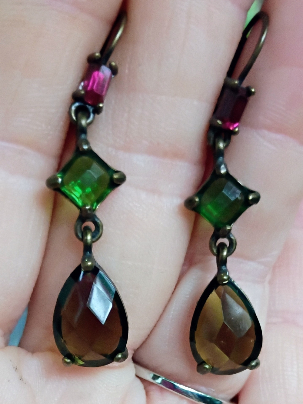 Multicolored Faceted Stone Earrings
